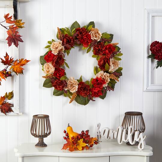 30" Harvest Peony Wreath